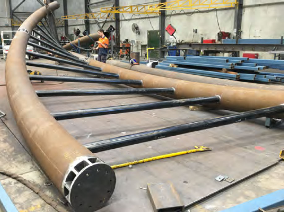 steel structure of commonwealth games sculpture