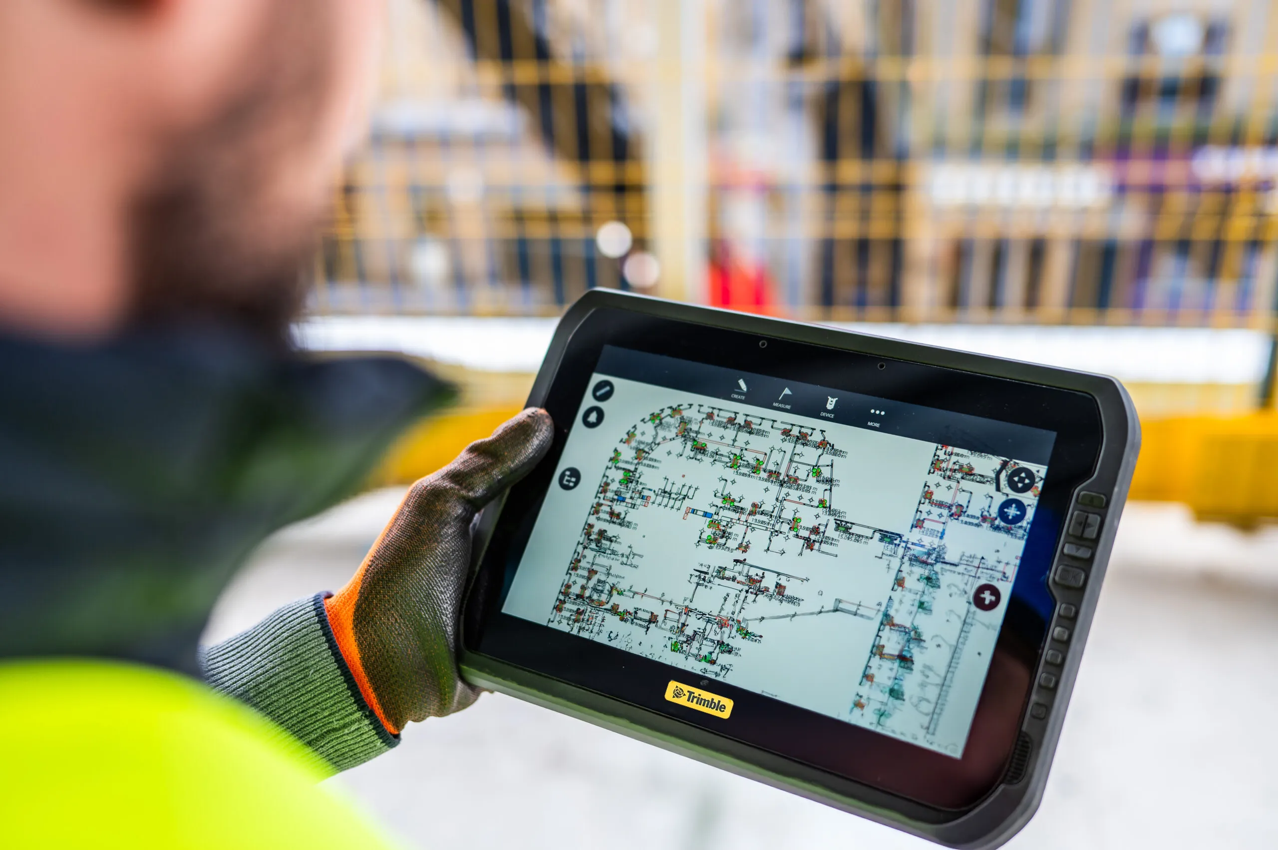 Trimble FieldLink field software on a tablet