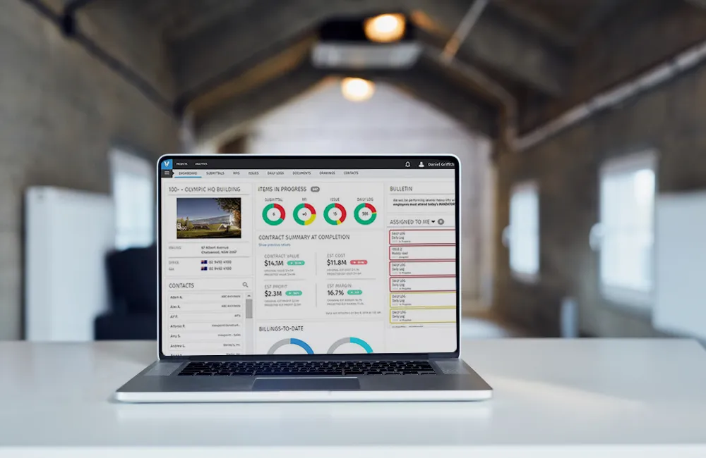 Real-time project data on screen